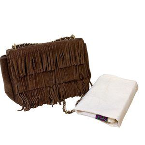 * Tory Burch Brown Suede Fringe Crossbody Purse